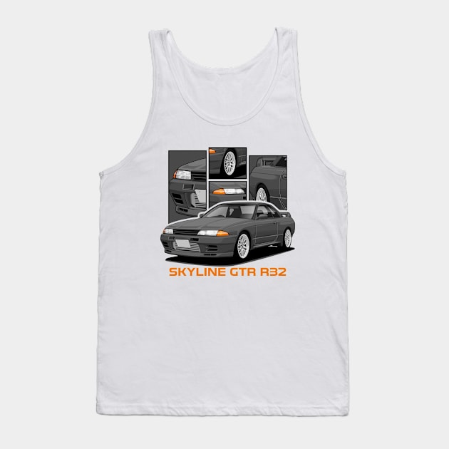 Skyline GTR R32 JDM Tank Top by squealtires